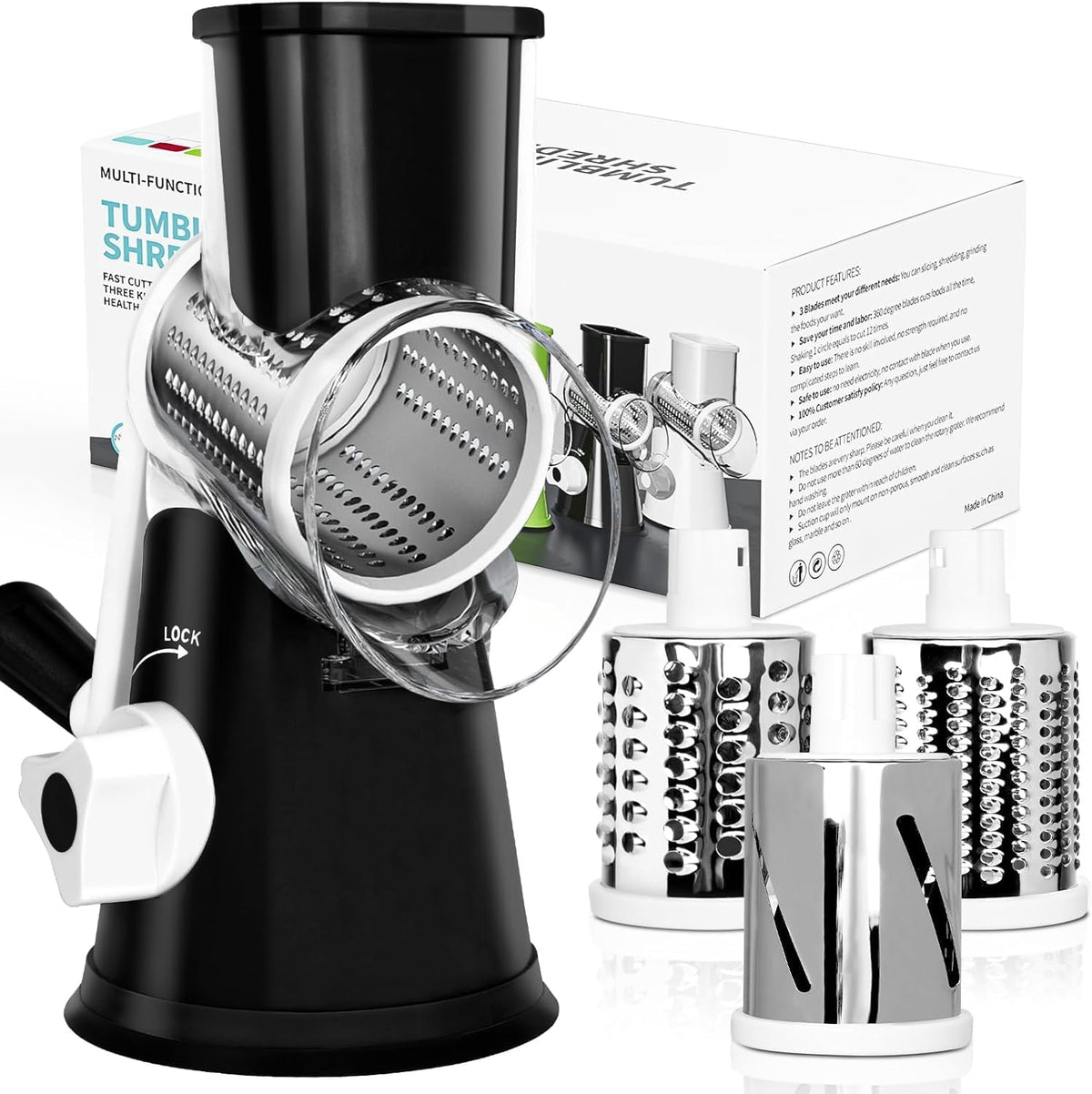 Rotary Cheese Grater, Blue, for Kitchen