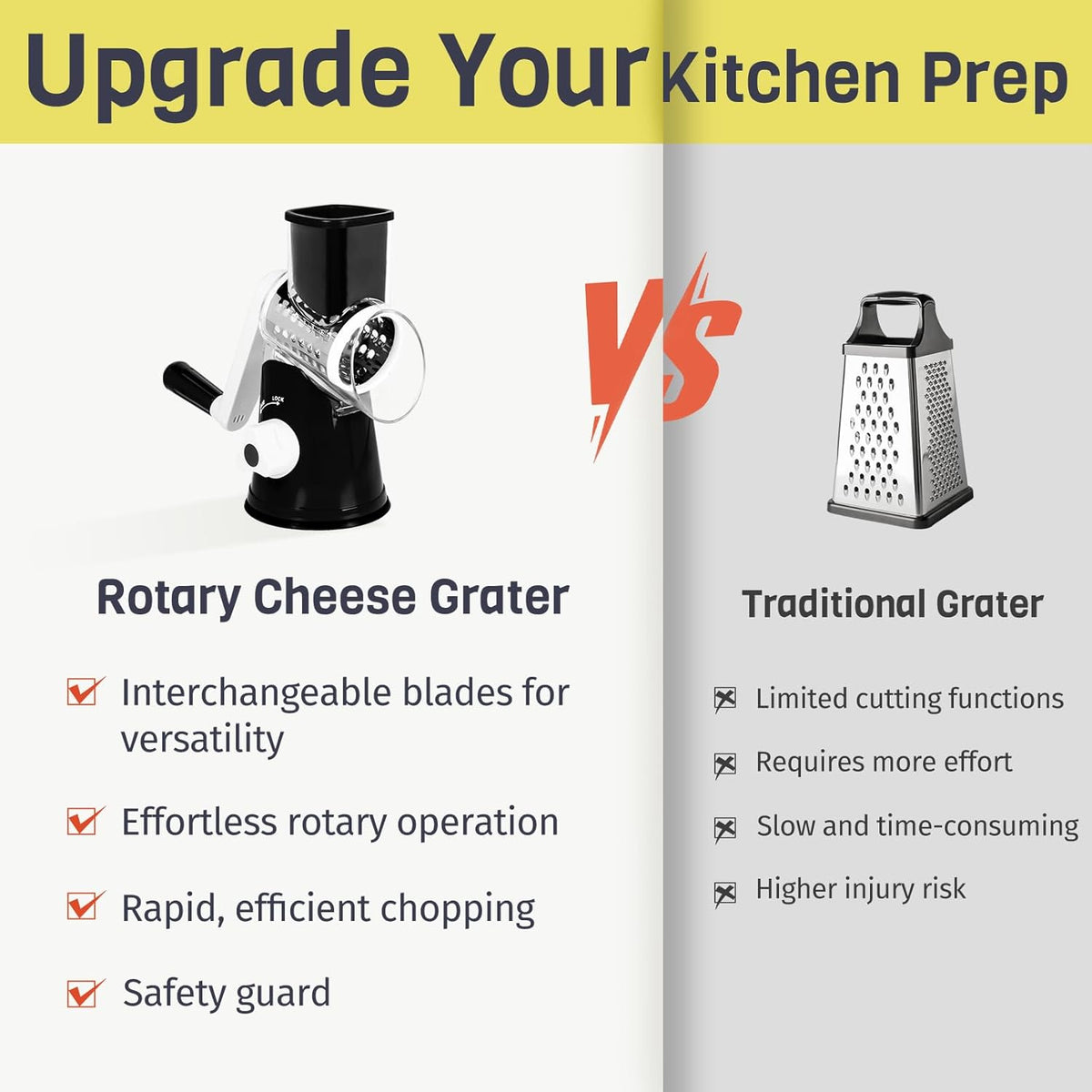 Rotary Cheese Grater, Blue, for Kitchen