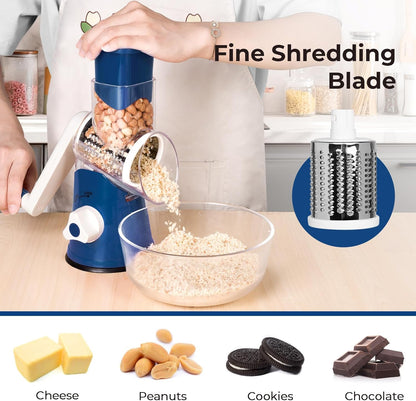 Rotary Cheese Grater, Blue, for Kitchen