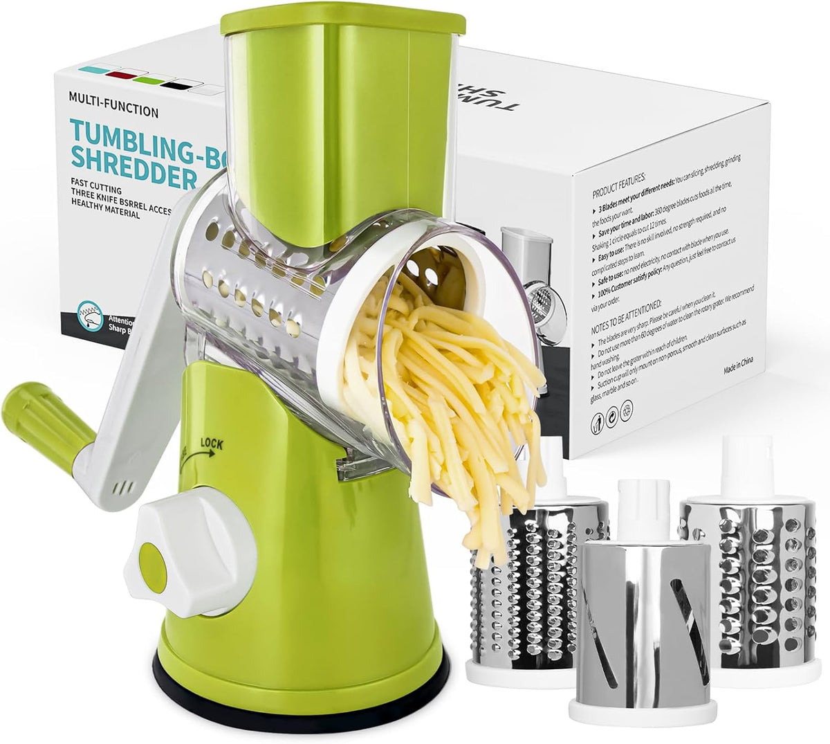 Rotary Cheese Grater, Blue, for Kitchen