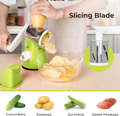 Rotary Cheese Grater, Blue, for Kitchen