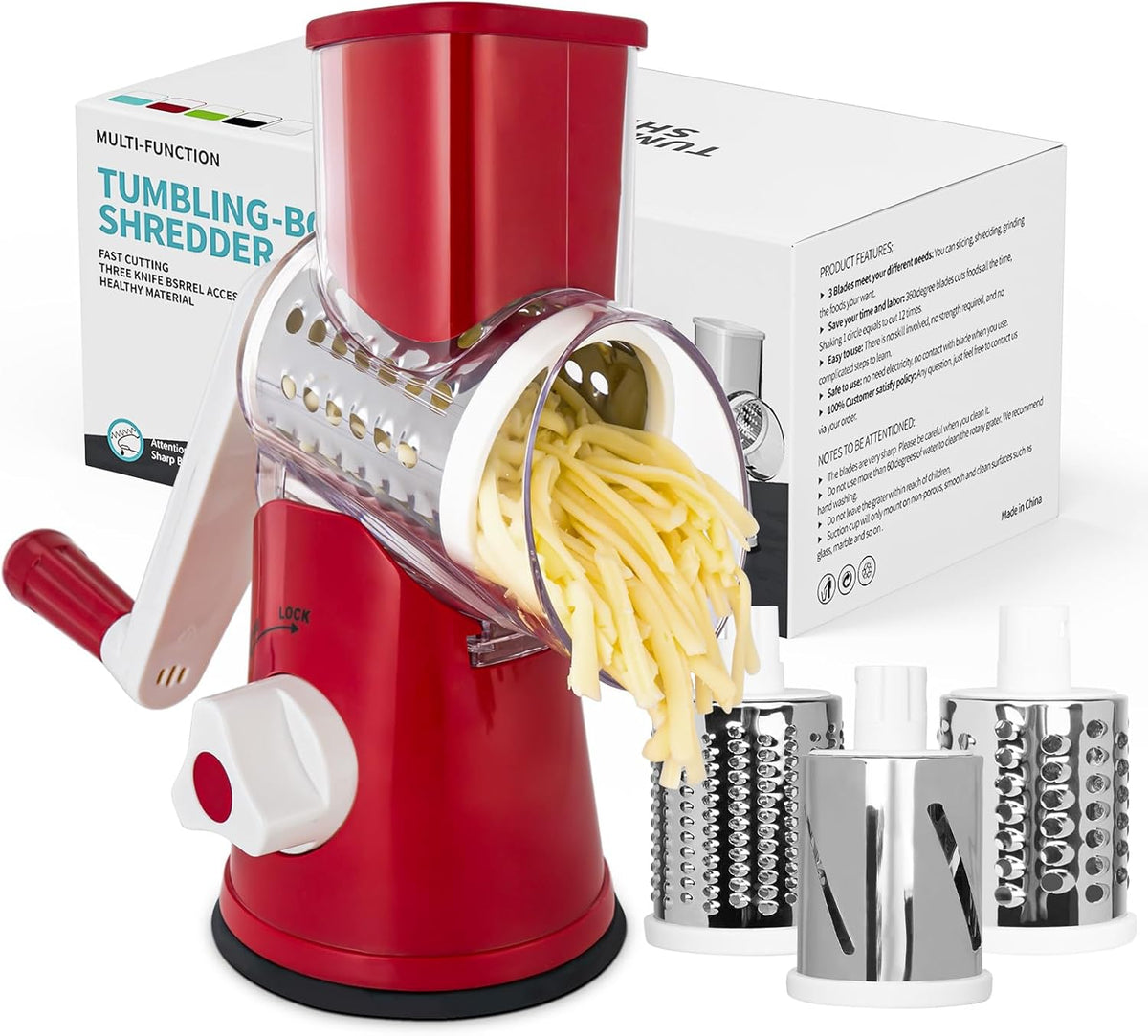 Rotary Cheese Grater, Blue, for Kitchen