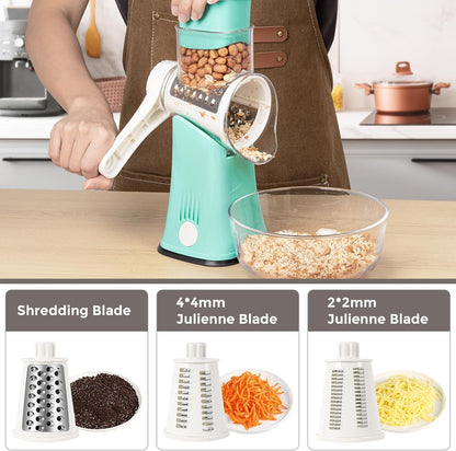 Rotary Cheese Grater, Blue, for Kitchen