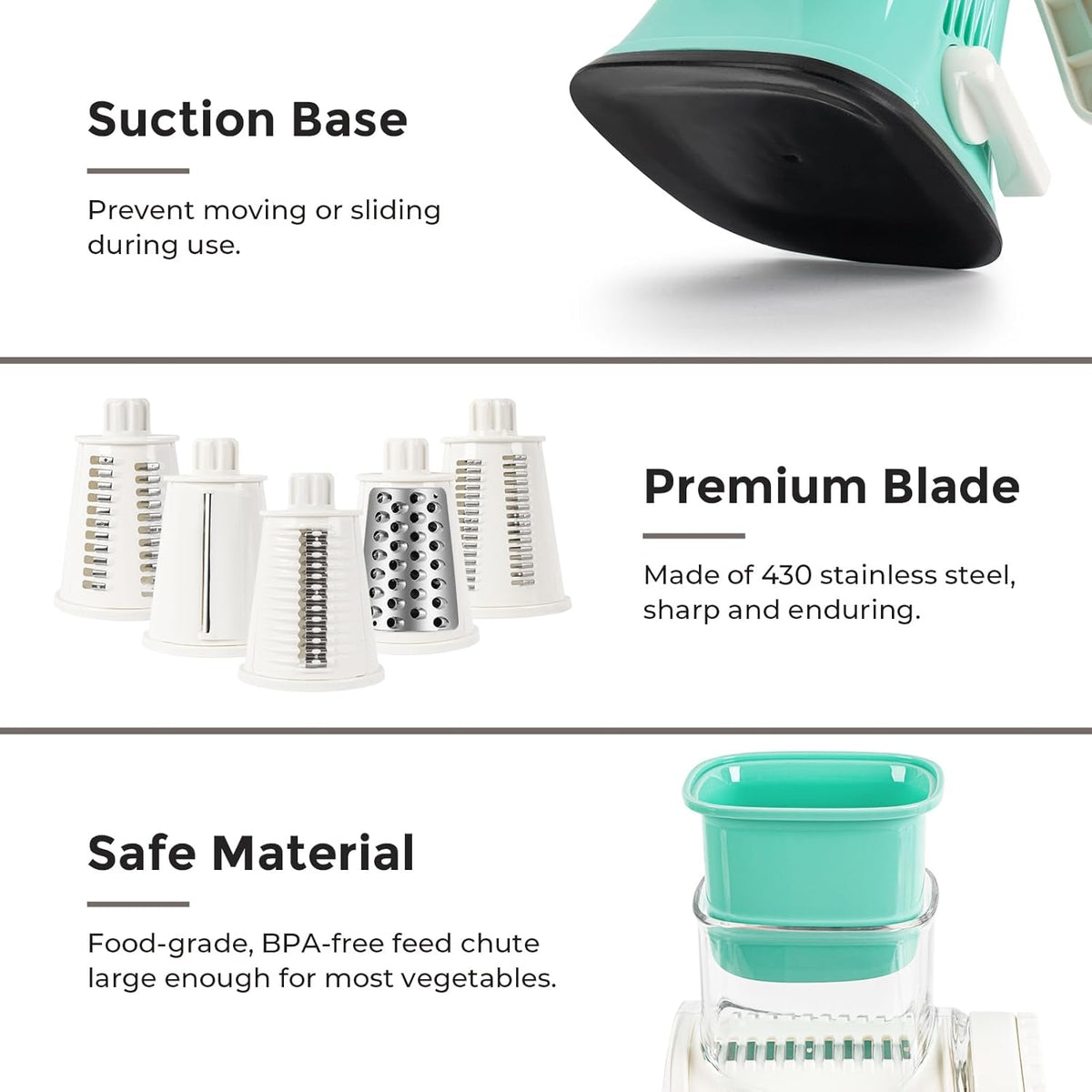 Rotary Cheese Grater, Blue, for Kitchen