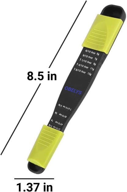 Adjustable Measuring Spoon Set – Black & Green Kitchen Tool for Precise Measuring | Ideal for Dry & Liquid Ingredients | Space-Saving, Easy-to-Use, Dishwasher Safe | Pack of 2 for Cooking & Baking