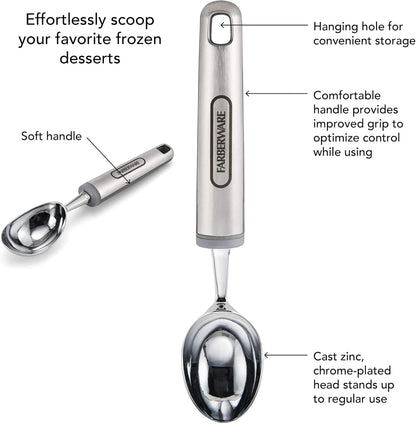 Pro Stainless Steel Manual Can Opener with Soft Ergonomic Handles and Integrated Bottle Opener, Dishwasher Safe, Contemporary Gray, 7.25 Inches