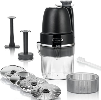 4-Discs Electric Grater, Potato Masher for Creamy Puree, 200W | Home Kitchen Vegetables Chopper, Suitable for Homemade Hash Brown, Spices Veggies Fruits Nuts Biscuits, Black
