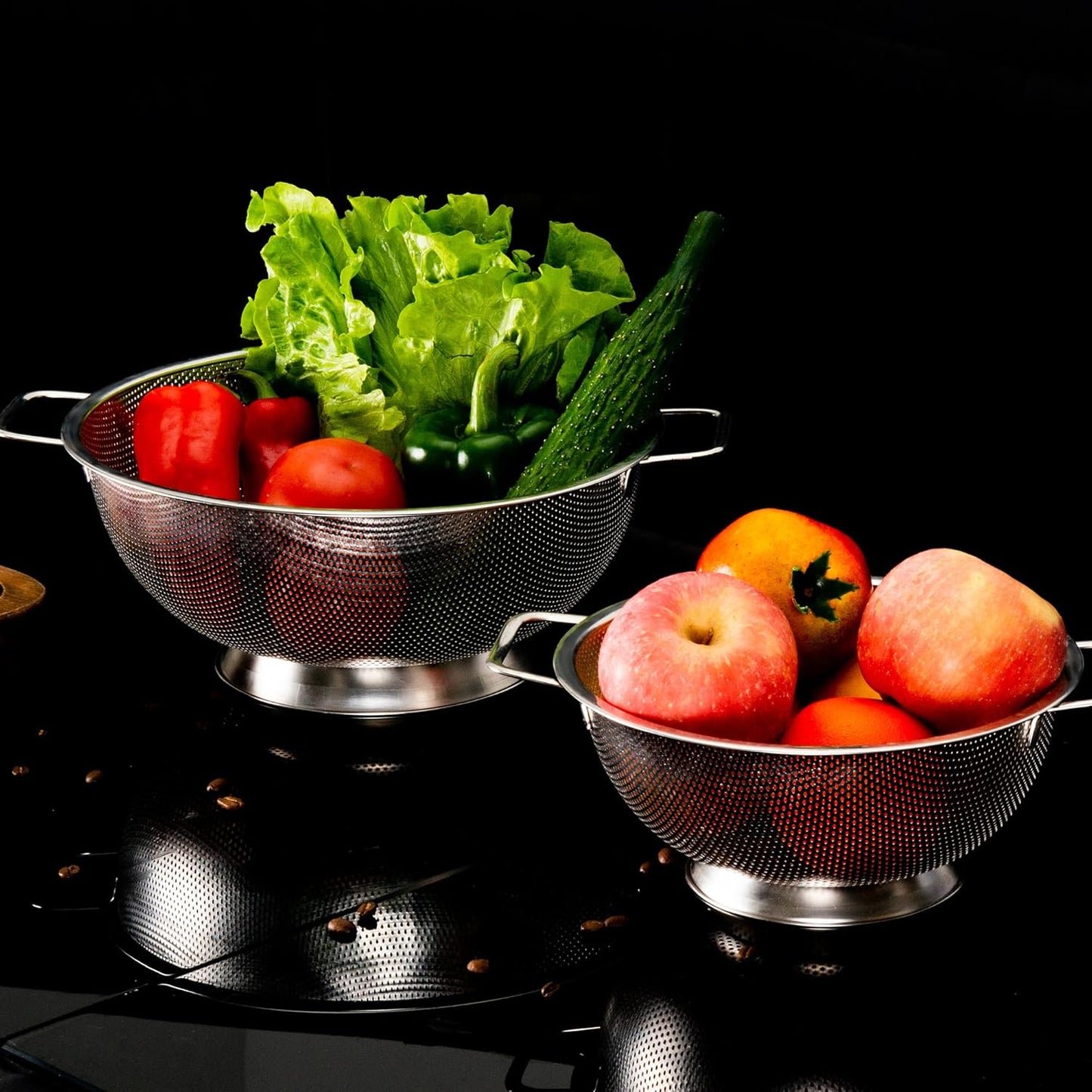 Colander Stainless Steel 3-Quart, Strainer Kitchen, Dishwasher Safe