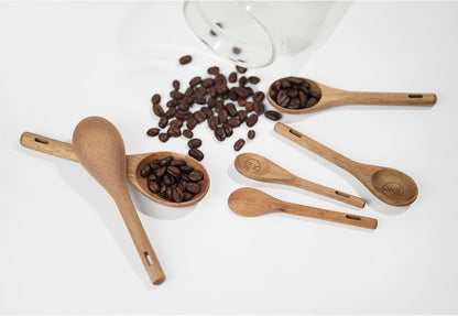 6pcs Measuring Spoons Set, Natural Acacia Wood, Tablespoon Teaspoon | 1/8 tsp, 1/4 tsp, 1/2 tsp, 1 tsp, 1/2 tbsp & 1 tbsp, Rustic Measuring Spoons, Measuring Dry Ingredients