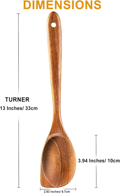 2 Pack Wooden Spurtle for Sourdough Starter, Mixing, Reaching Bottom of Jar, Dough Whisk, Long Handle Jar Spatula, Spurtles Kitchen Tools Teak Wood Kitchen Utensils kit for Baking, Cooking