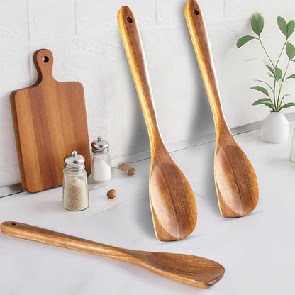 2 Pack Wooden Spurtle for Sourdough Starter, Mixing, Reaching Bottom of Jar, Dough Whisk, Long Handle Jar Spatula, Spurtles Kitchen Tools Teak Wood Kitchen Utensils kit for Baking, Cooking