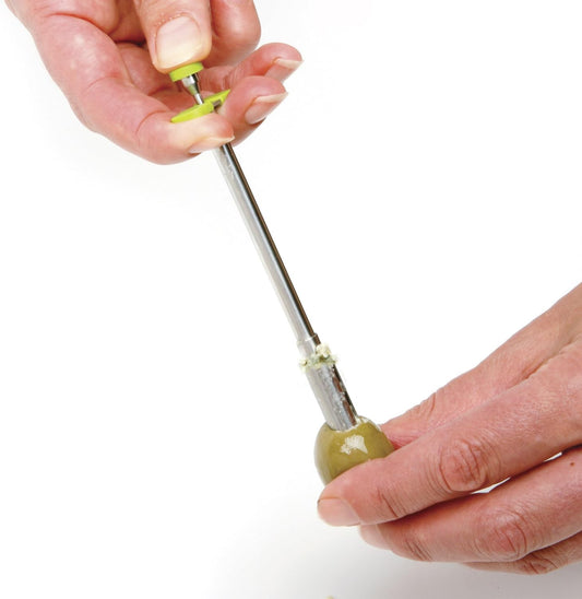 1363 Stainless Steel Olive Stuffer, with Comfort Grips, Green