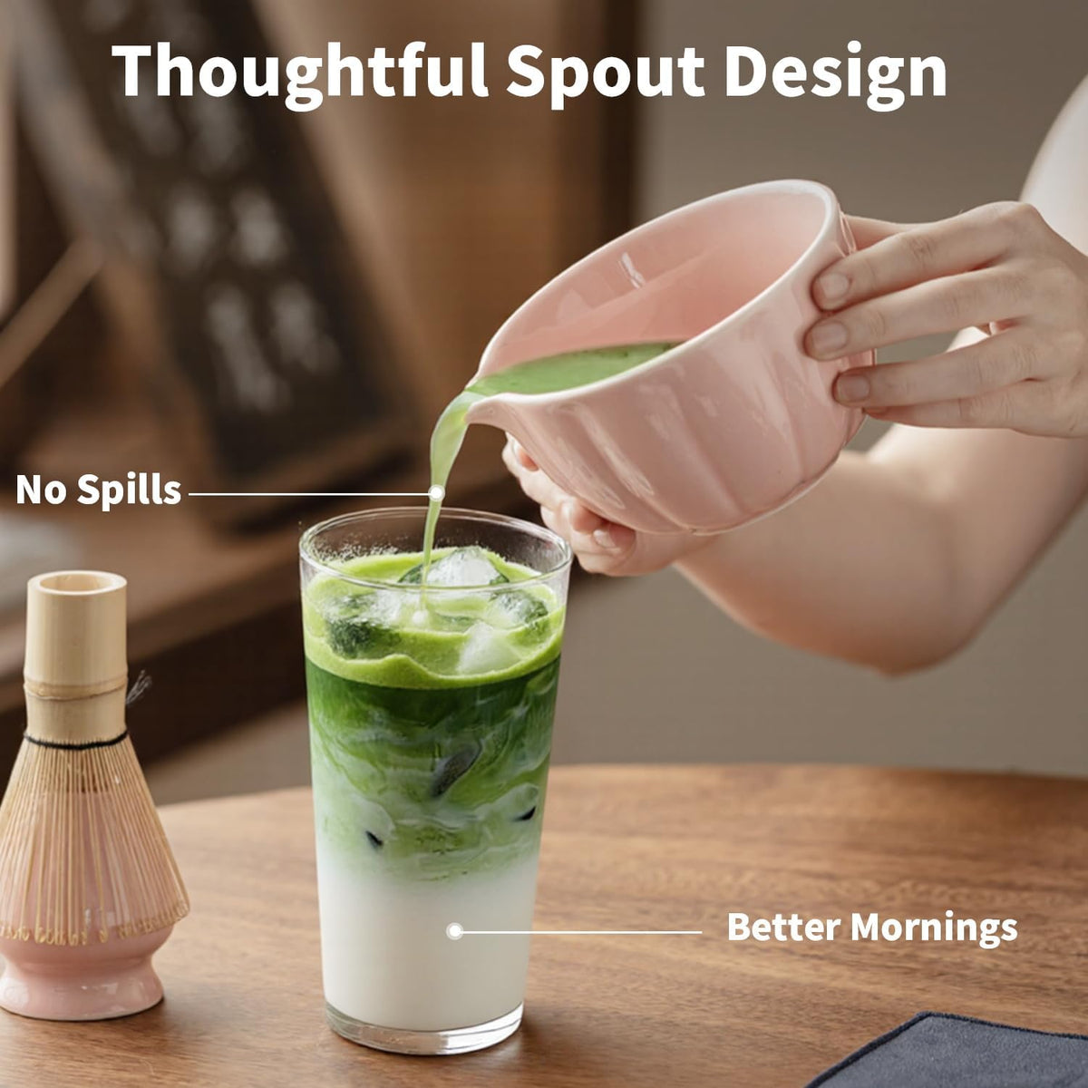 8 Pcs Matcha Whisk Set - Matcha Set with Ceramic Bowl, Bamboo Whisk & Holder, Scoop, Sifter, Measuring Spoon, Scoop Rest & Tea Towel, Complete Gift Kit for Beginners & Tea Lovers