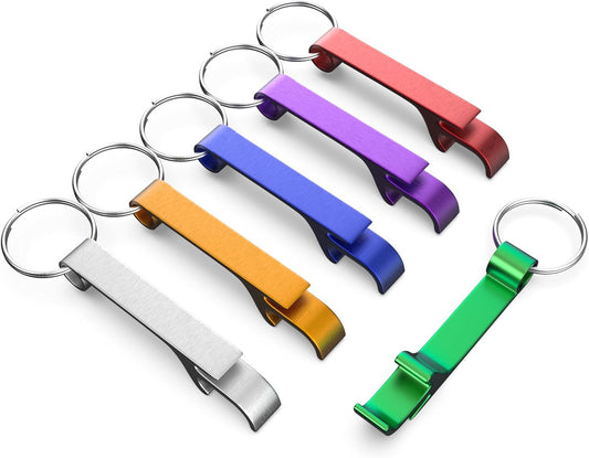 6 Pack Aluminum Alloy Bottle Opener Keychain, Pocket Beer Bar Tool Set