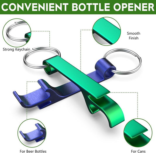 6 Pack Aluminum Alloy Bottle Opener Keychain, Pocket Beer Bar Tool Set