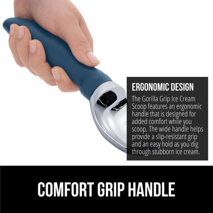 ® Heavy Duty Ice Cream Scoop, BPA-Free, Dishwasher Safe, Comfortable Zinc Alloy Handle, Professional Scooper for Hard Gelato, Sorbet, Cookie Dough, Melon, Round Cones, Kitchen Tool, Blue