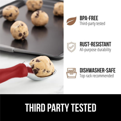 ® Heavy Duty Ice Cream Scoop, BPA-Free, Dishwasher Safe, Comfortable Zinc Alloy Handle, Professional Scooper for Hard Gelato, Sorbet, Cookie Dough, Melon, Round Cones, Kitchen Tool, Blue