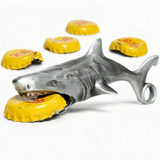 Shark Keychain Bottle Opener Novelty Gift for Men | Weighted zinc alloy • Nautical design • Conversation starter • Built to last • Easy to carry