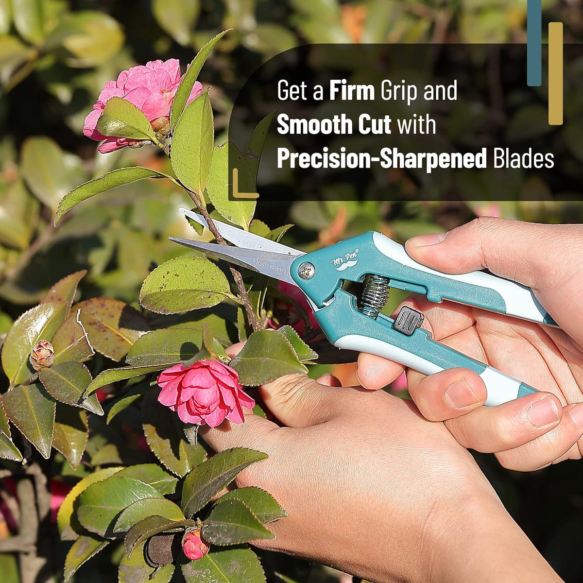 Gardening Scissors, 6.5 Inch | Pruning Shears for Gardening with Straight Stainless Steel Blade, Garden Shears, Garden Clippers Handheld, Plant Shears