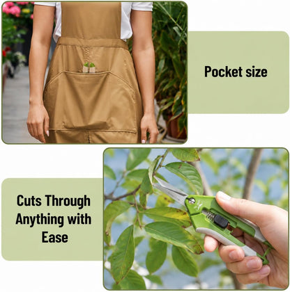 Gardening Scissors, 6.5 Inch | Pruning Shears for Gardening with Straight Stainless Steel Blade, Garden Shears, Garden Clippers Handheld, Plant Shears
