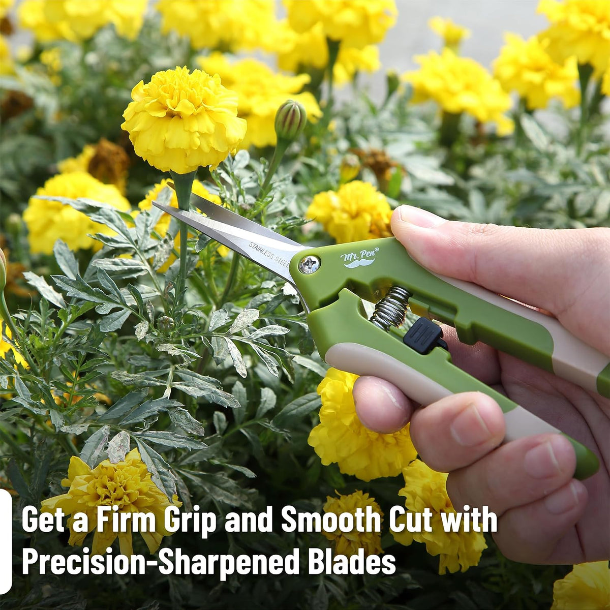 Gardening Scissors, 6.5 Inch | Pruning Shears for Gardening with Straight Stainless Steel Blade, Garden Shears, Garden Clippers Handheld, Plant Shears