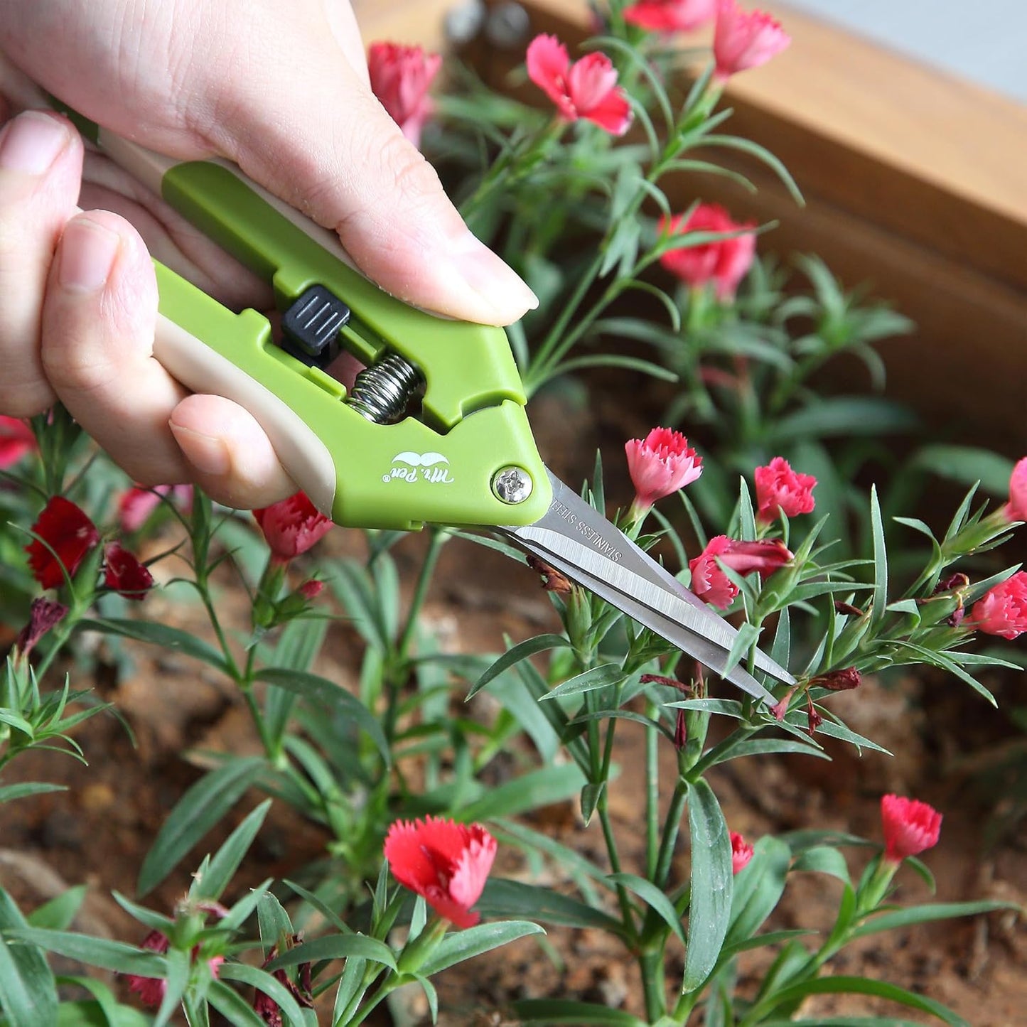 Gardening Scissors, 6.5 Inch | Pruning Shears for Gardening with Straight Stainless Steel Blade, Garden Shears, Garden Clippers Handheld, Plant Shears
