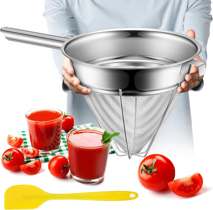 8"Chinois Fine Mesh Strainer Set with Handle and Rubber Pestle