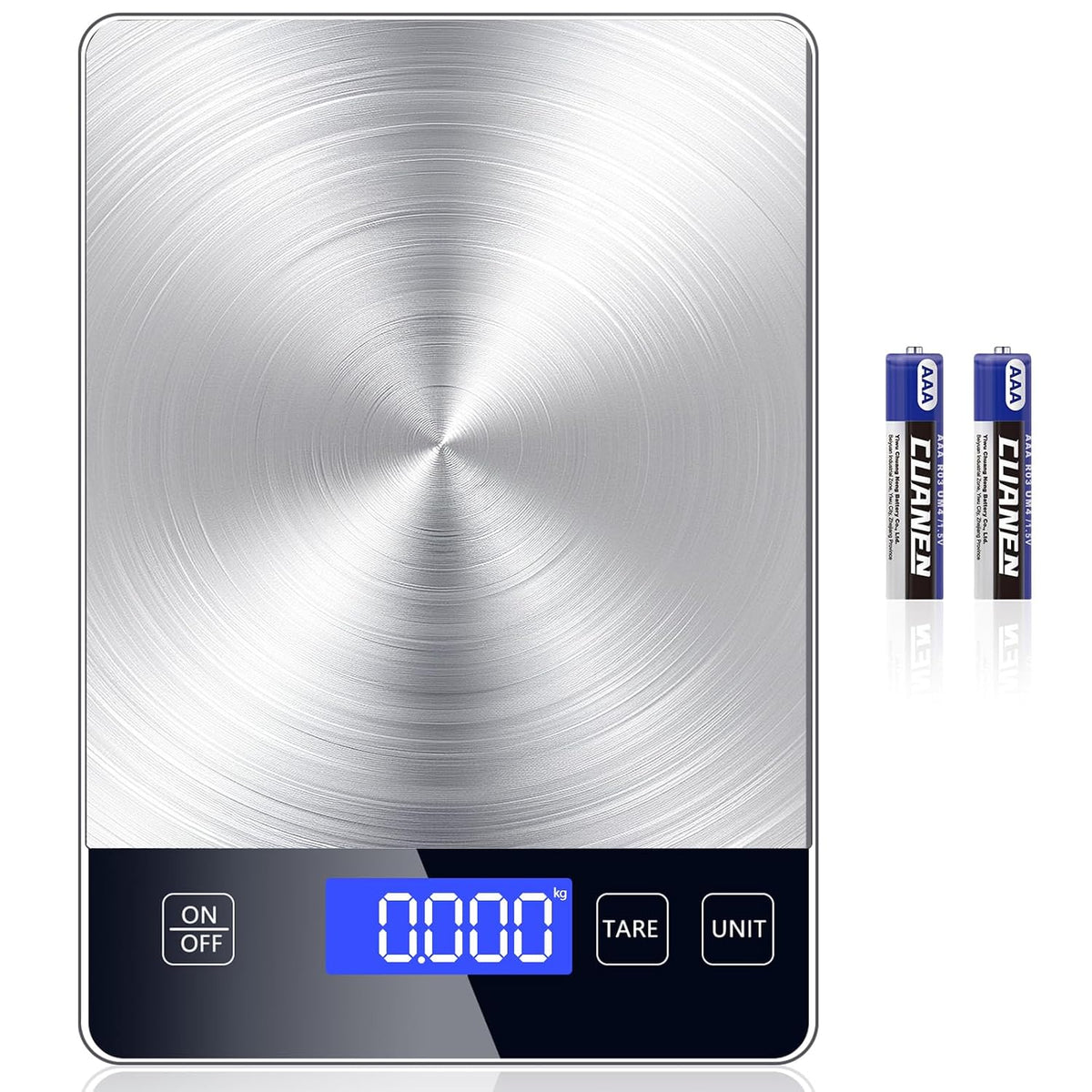 Food Kitchen Scale, Digital Food Scale 33lb Digital Kitchen Scale Precisely Measures Grams and Ounces for Meal Prep Baking and Cooking, Rechargeable 304 Stainless Steel Kitchen Scale LCD Display