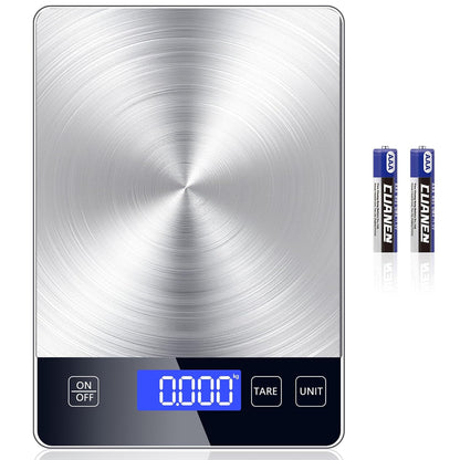 Food Kitchen Scale, Digital Food Scale 33lb Digital Kitchen Scale Precisely Measures Grams and Ounces for Meal Prep Baking and Cooking, Rechargeable 304 Stainless Steel Kitchen Scale LCD Display