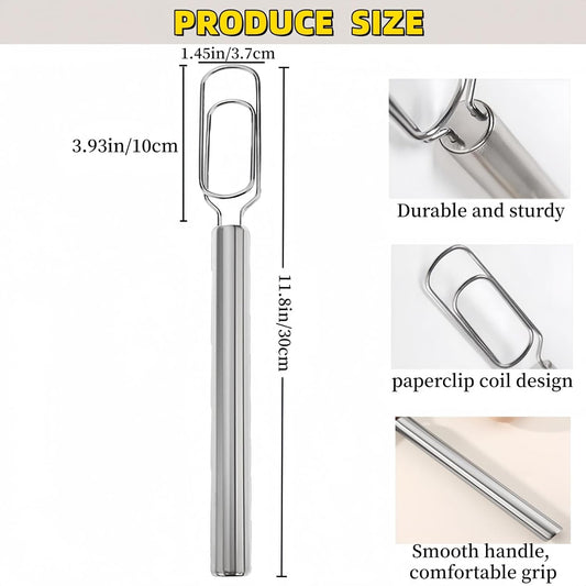 2PCS 2025 New Danish Dough Stainless Steel Bread Mixer,11.8"Stainless Steel Sourdough Starter Spatula & Dough Mixer,Bread Whisk for Cooking, Sourdough, Pizza,Pastry Baking,Easy to Clean(Silver)