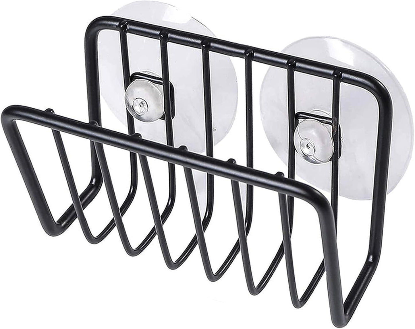 Sponge Holder for Kitchen Sink, Stainless Steel Suction Cup Sponge Caddy - Silver
