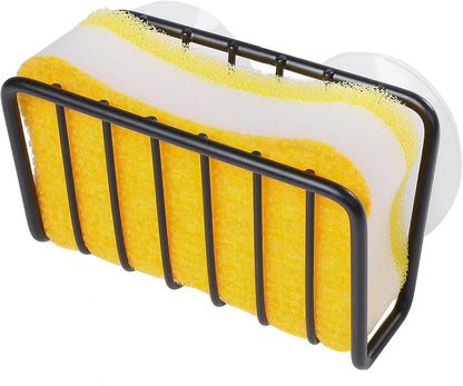 Sponge Holder for Kitchen Sink, Stainless Steel Suction Cup Sponge Caddy - Silver
