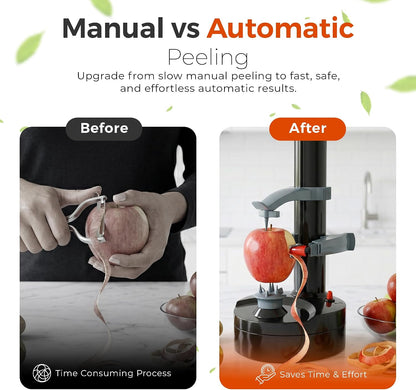 Electric Potato Peeler with 13 Blades, Automatic Rotating Vegetable & Fruit Peeler Machine, Hands-Free Peeler for Potatoes, Apples & More Kitchen Gadgets (Black)