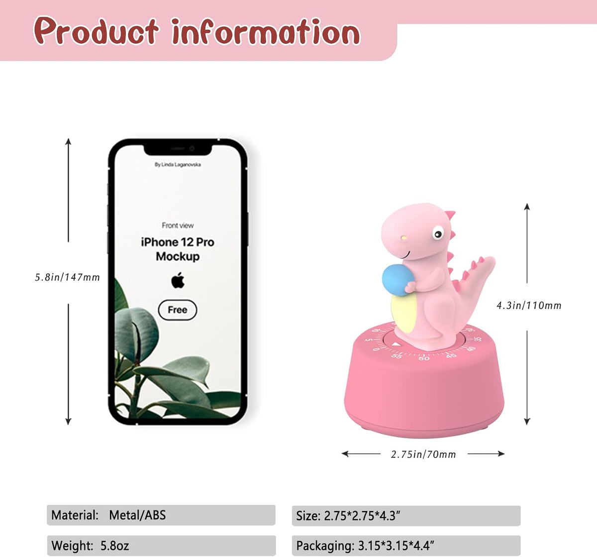 Mechanical Kitchen Timer for Kids,Wind Up Egg Timer for Cooking.