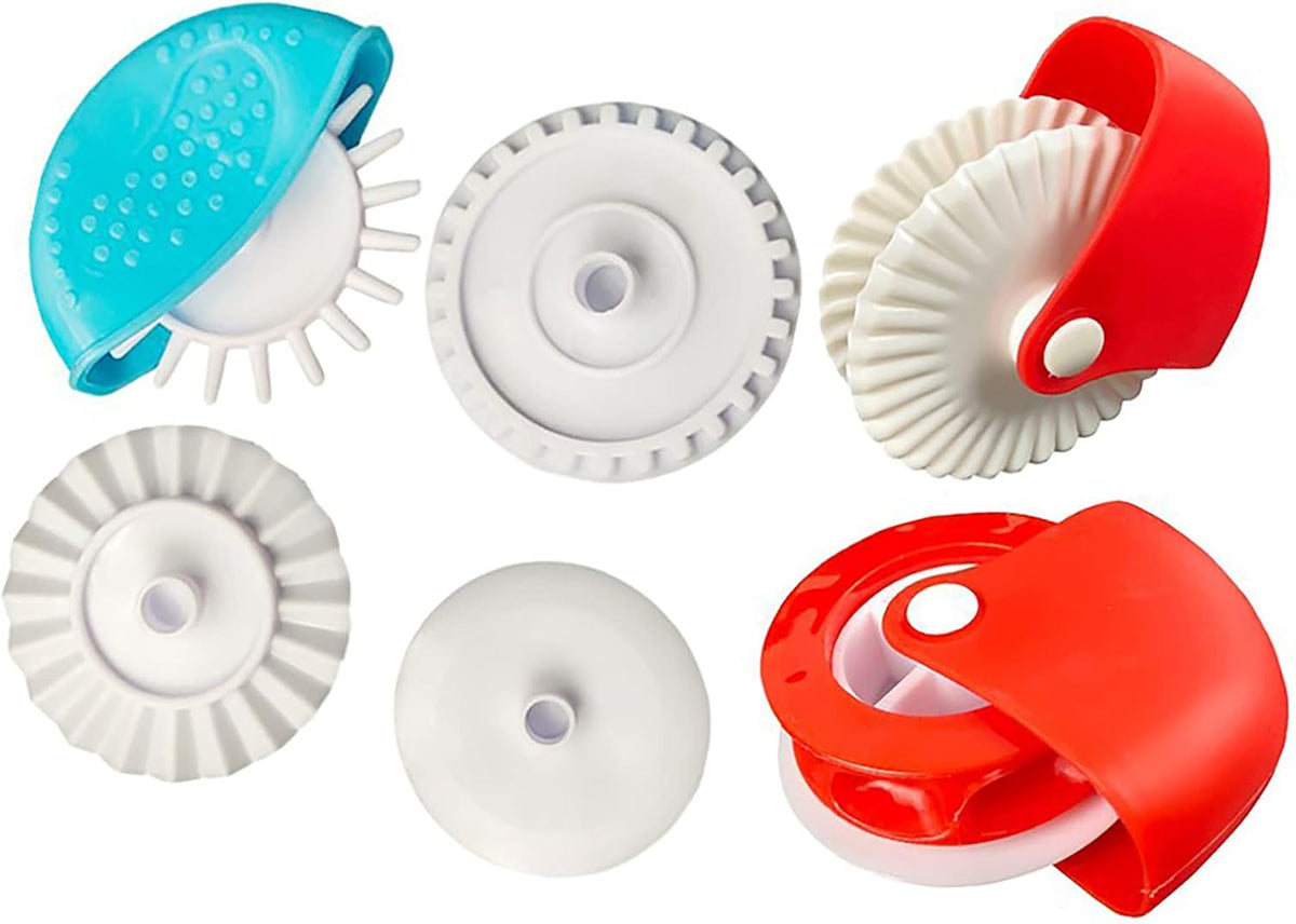 Pastry Wheel Decorator and Cutter, 6Pcs | Pie Wheel, Pastry Wheel Roll, Pie Crust Cutter, Pizza Pastry Pie Lattice Cookie Biscuit Decoration