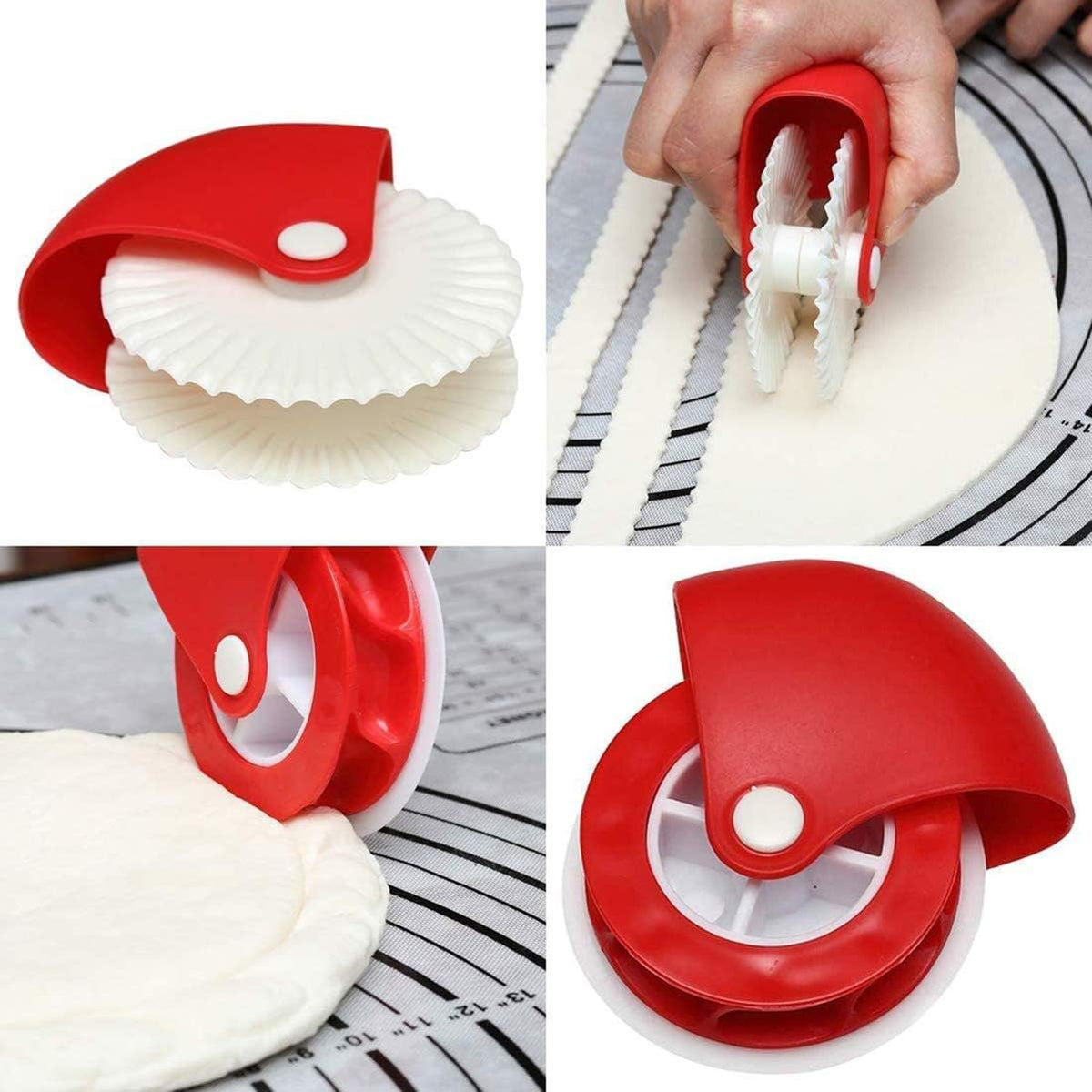 Pastry Wheel Decorator and Cutter, 6Pcs | Pie Wheel, Pastry Wheel Roll, Pie Crust Cutter, Pizza Pastry Pie Lattice Cookie Biscuit Decoration