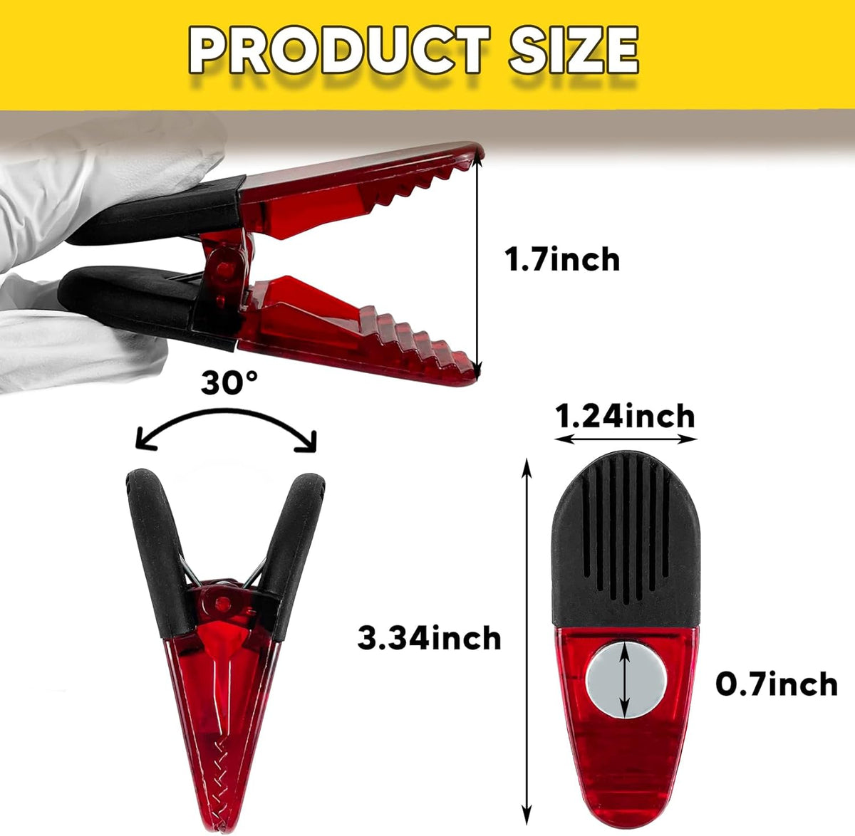 Magnetic Chip Clips 8 Pack - Heavy Duty Refrigerator Magnet Clip for Food Bags, Chip Bag Clips with Strong Grip, Non-Slip Rubber Teeth, Durable Plastic&Powerful Spring, Fridge Magnet Clip