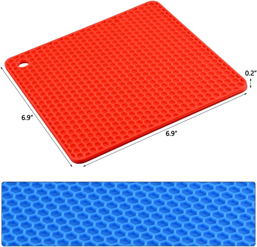 Silicone Trivet Mats - Hot Pads Spoon Rest, Multipurpose Trivets for Hot Dishes Heat Resistant Food Grade Silicone Set of 4