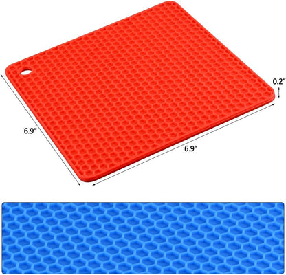 Silicone Trivet Mats - Hot Pads Spoon Rest, Multipurpose Trivets for Hot Dishes Heat Resistant Food Grade Silicone Set of 4