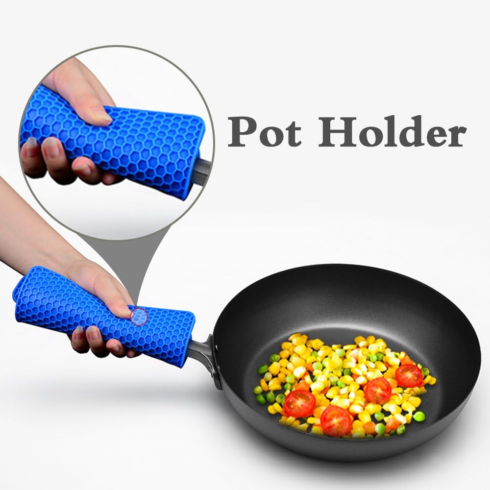 Silicone Trivet Mats - Hot Pads Spoon Rest, Multipurpose Trivets for Hot Dishes Heat Resistant Food Grade Silicone Set of 4