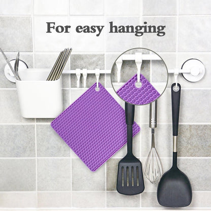 Silicone Trivet Mats - Hot Pads Spoon Rest, Multipurpose Trivets for Hot Dishes Heat Resistant Food Grade Silicone Set of 4