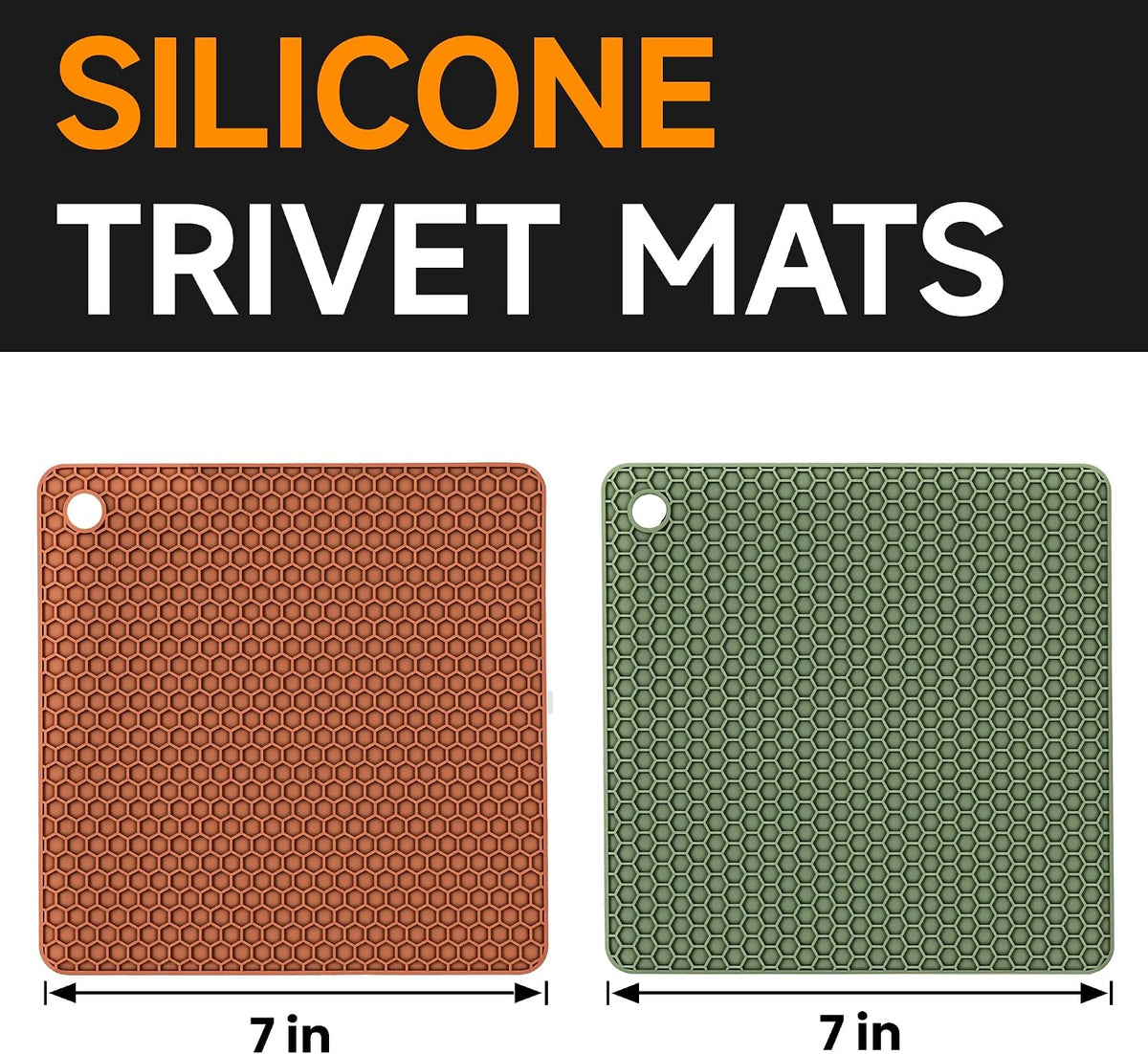 Silicone Trivet Mats - Hot Pads Spoon Rest, Multipurpose Trivets for Hot Dishes Heat Resistant Food Grade Silicone Set of 4