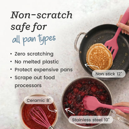 Starpack Flip and Whip Silicone Baking Utensils Set (5-Piece) - LFGB Non Toxic, 600°F Heat Resistant, BPA-Free - Whisk and Rubber Spatula Set with Pastry Brush - Dishwasher Safe, Nonstick Sage Green