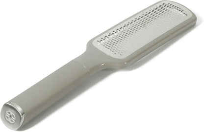 Edge Cheese Grater, Stainless Steel Paddle Kitchen Grater & Shredder for Cheese, Vegetables & Chocolate, Handheld Grater with Protective Cover & Ergonomic Handle, Taupe