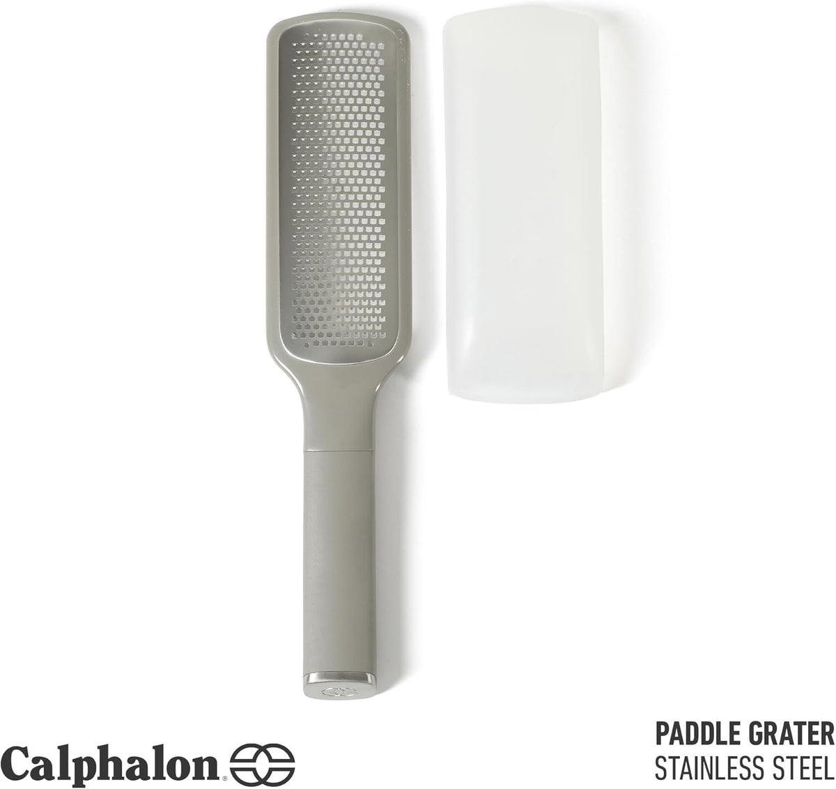 Edge Cheese Grater, Stainless Steel Paddle Kitchen Grater & Shredder for Cheese, Vegetables & Chocolate, Handheld Grater with Protective Cover & Ergonomic Handle, Taupe