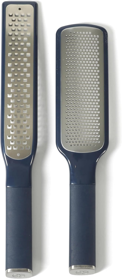 Edge Cheese Grater, Stainless Steel Paddle Kitchen Grater & Shredder for Cheese, Vegetables & Chocolate, Handheld Grater with Protective Cover & Ergonomic Handle, Taupe