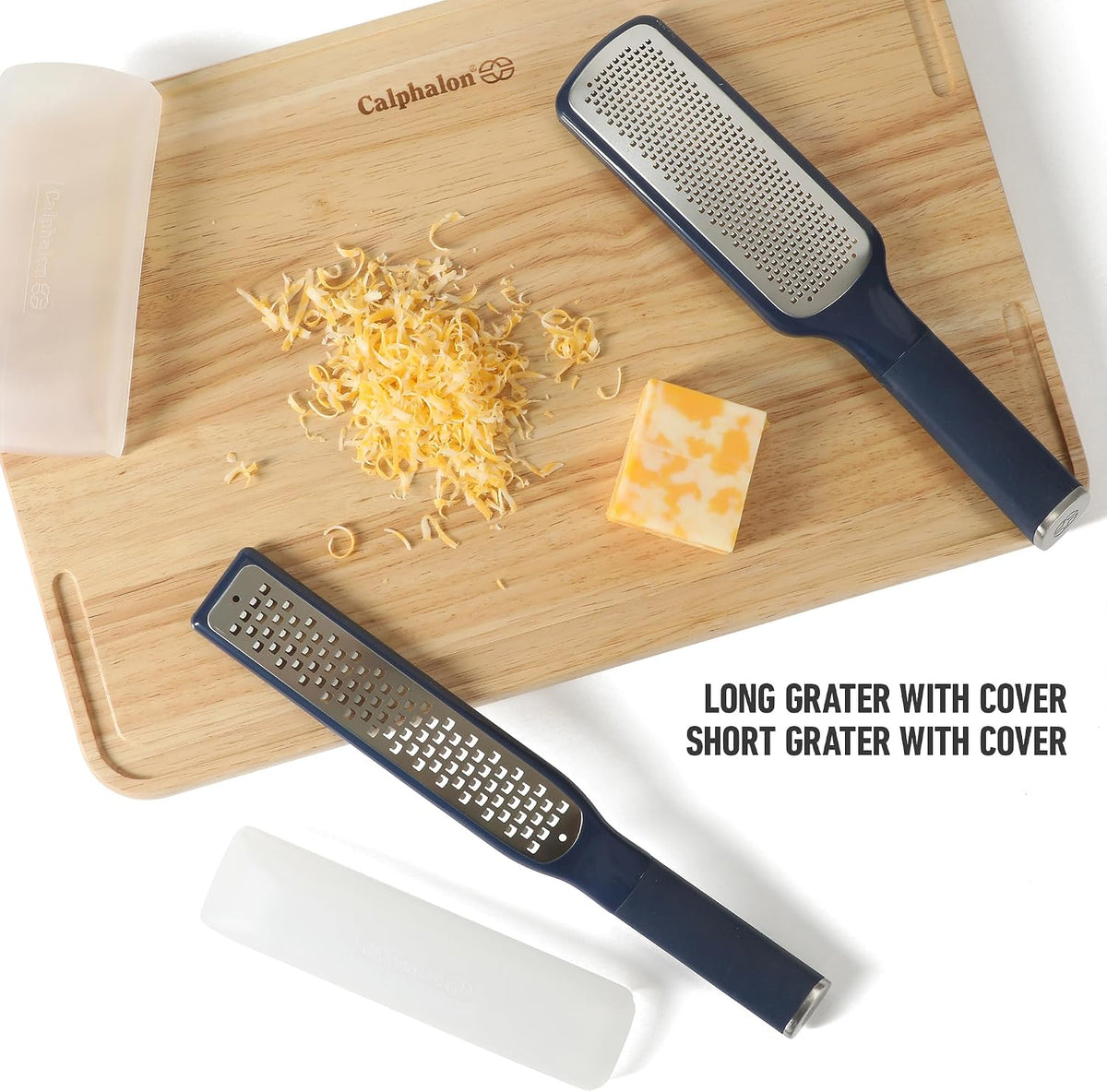 Edge Cheese Grater, Stainless Steel Paddle Kitchen Grater & Shredder for Cheese, Vegetables & Chocolate, Handheld Grater with Protective Cover & Ergonomic Handle, Taupe