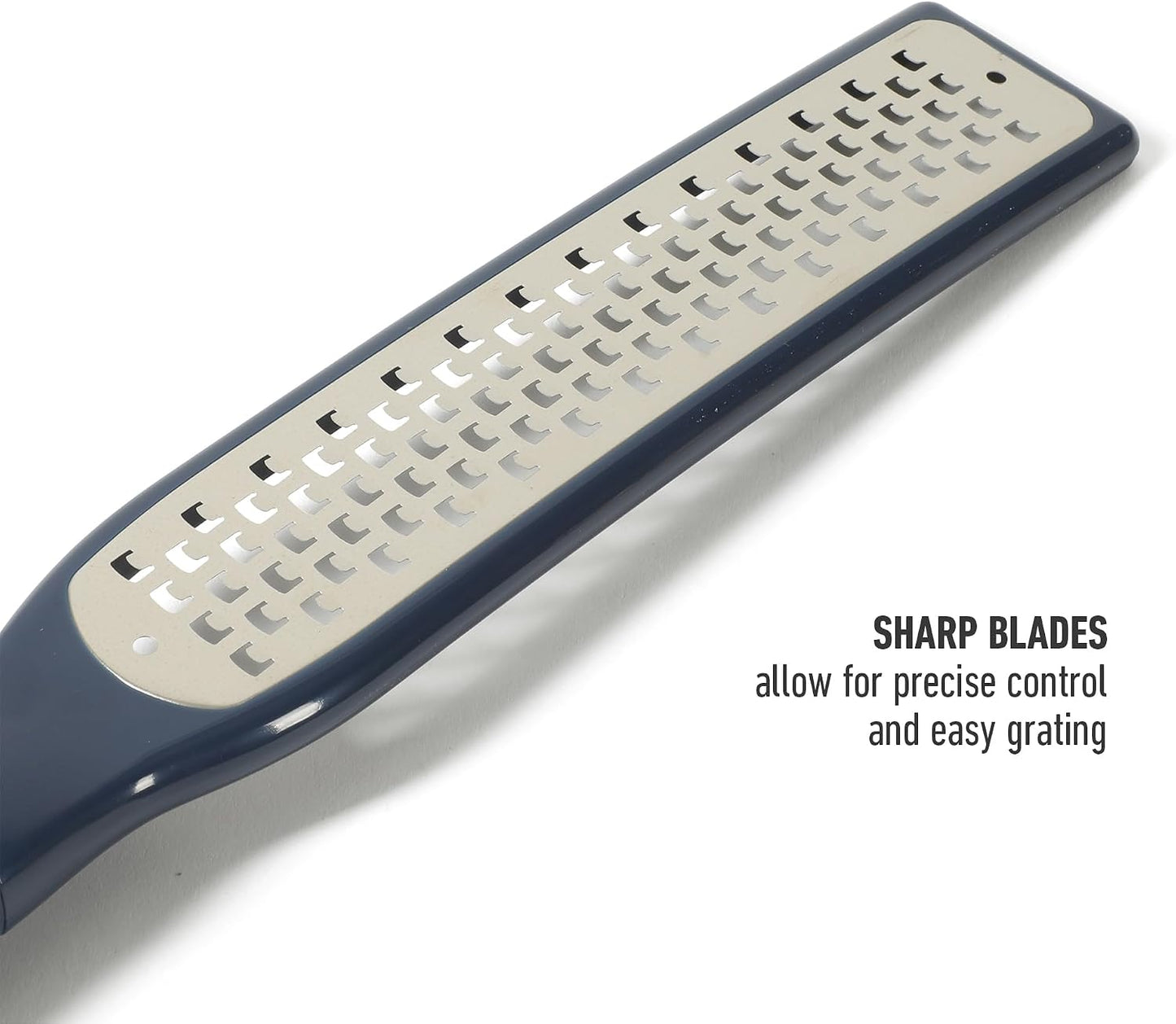 Edge Cheese Grater, Stainless Steel Paddle Kitchen Grater & Shredder for Cheese, Vegetables & Chocolate, Handheld Grater with Protective Cover & Ergonomic Handle, Taupe