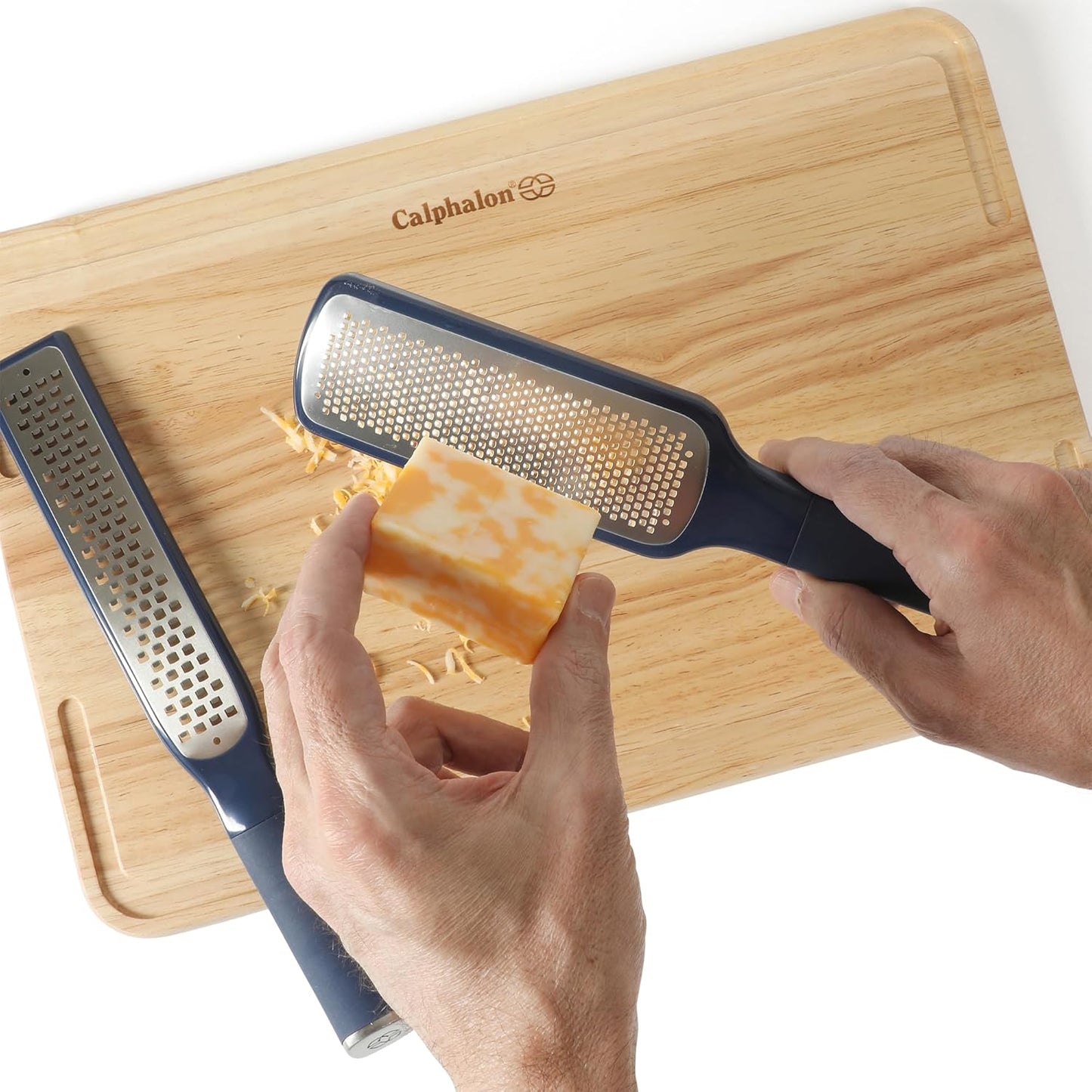 Edge Cheese Grater, Stainless Steel Paddle Kitchen Grater & Shredder for Cheese, Vegetables & Chocolate, Handheld Grater with Protective Cover & Ergonomic Handle, Taupe