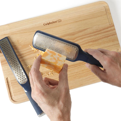 Edge Cheese Grater, Stainless Steel Paddle Kitchen Grater & Shredder for Cheese, Vegetables & Chocolate, Handheld Grater with Protective Cover & Ergonomic Handle, Taupe